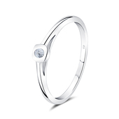 Chic Style with CZ Stone Silver Ring NSR-4037